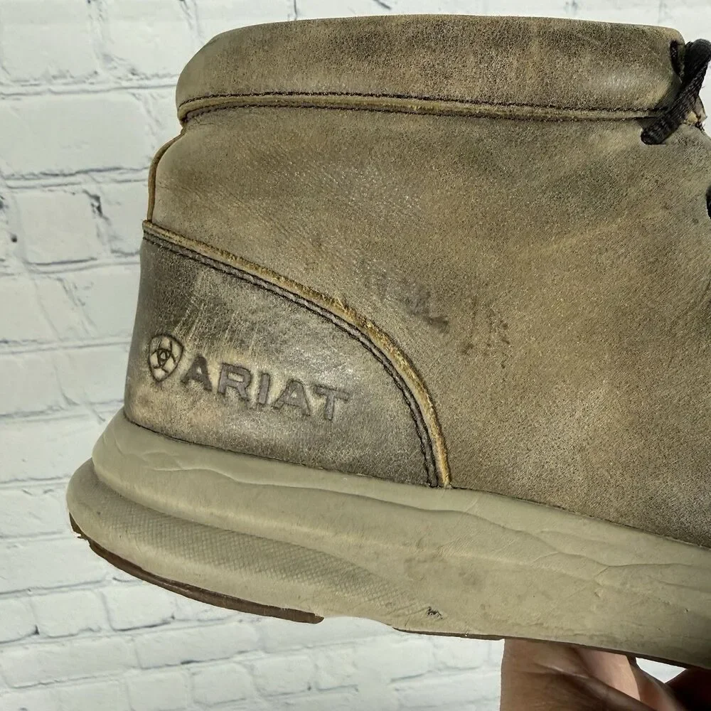Ariat Men's Leather Chukka Boots Size 10.5 EE Wide Brown Moc Toe Comfort